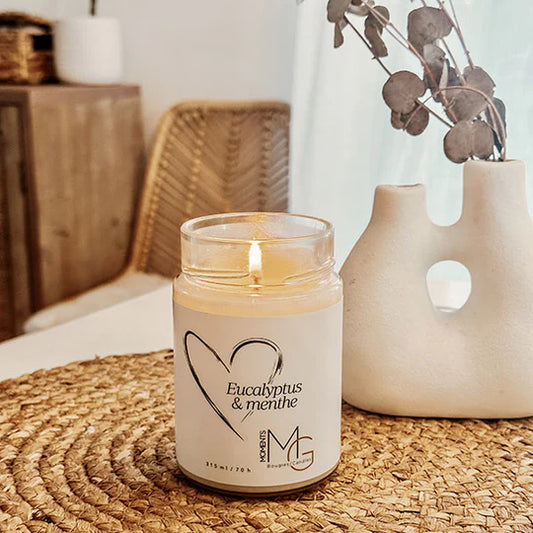 P'tites bougies Création - Bougie à la cire de soya - Eucalytus et menthe