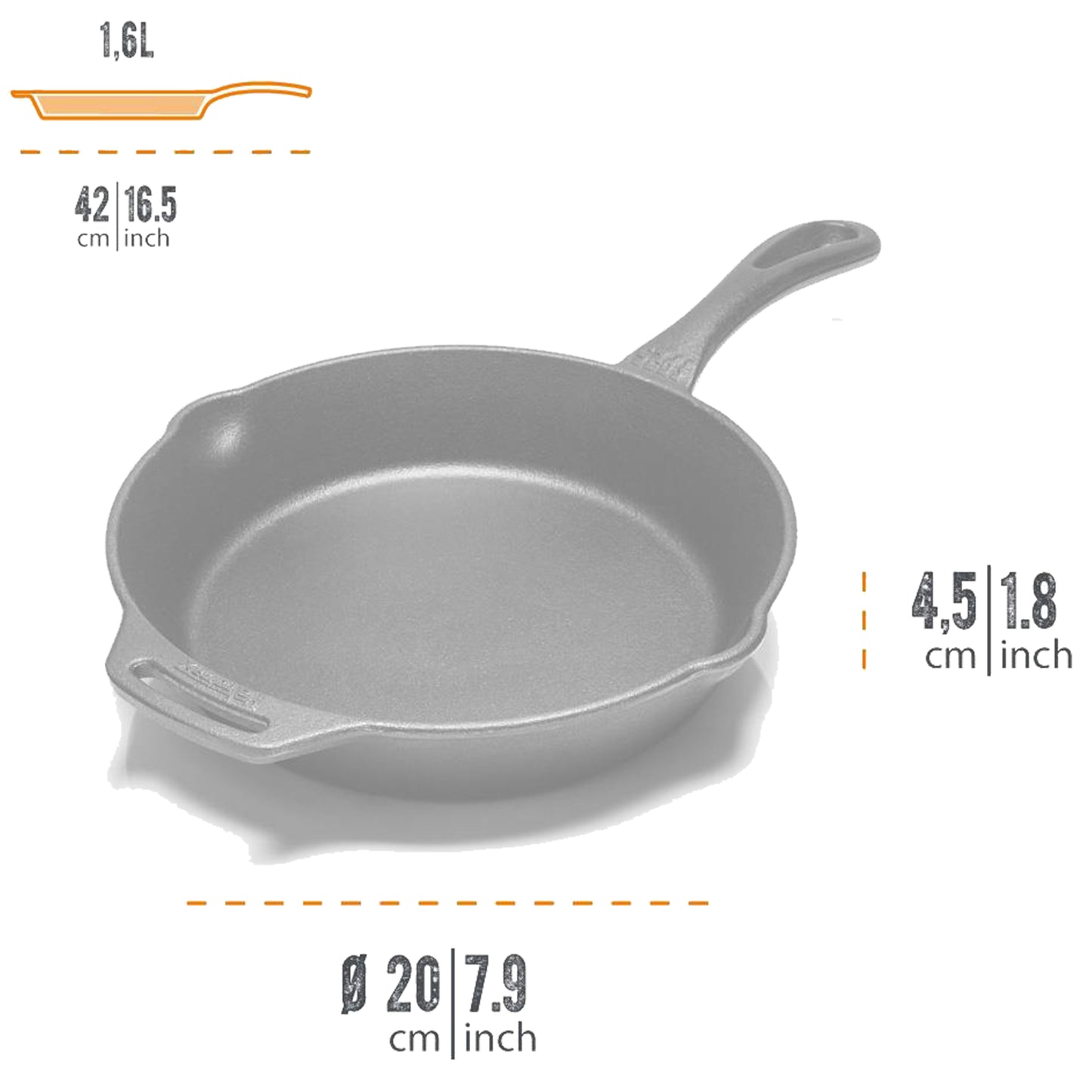 Petromax - Poêle de fonte fp25 avec un manche