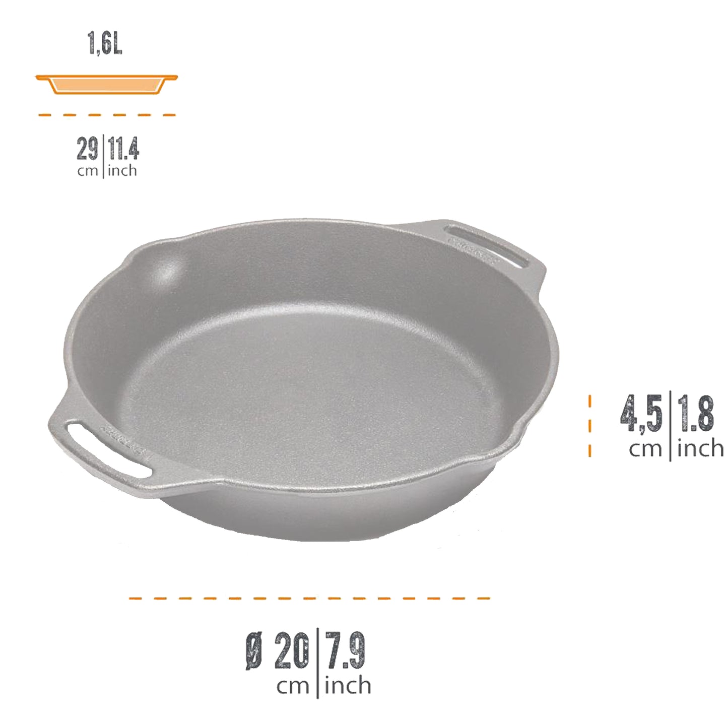 Petromax - Poêle de fonte fp25h-t avec anses