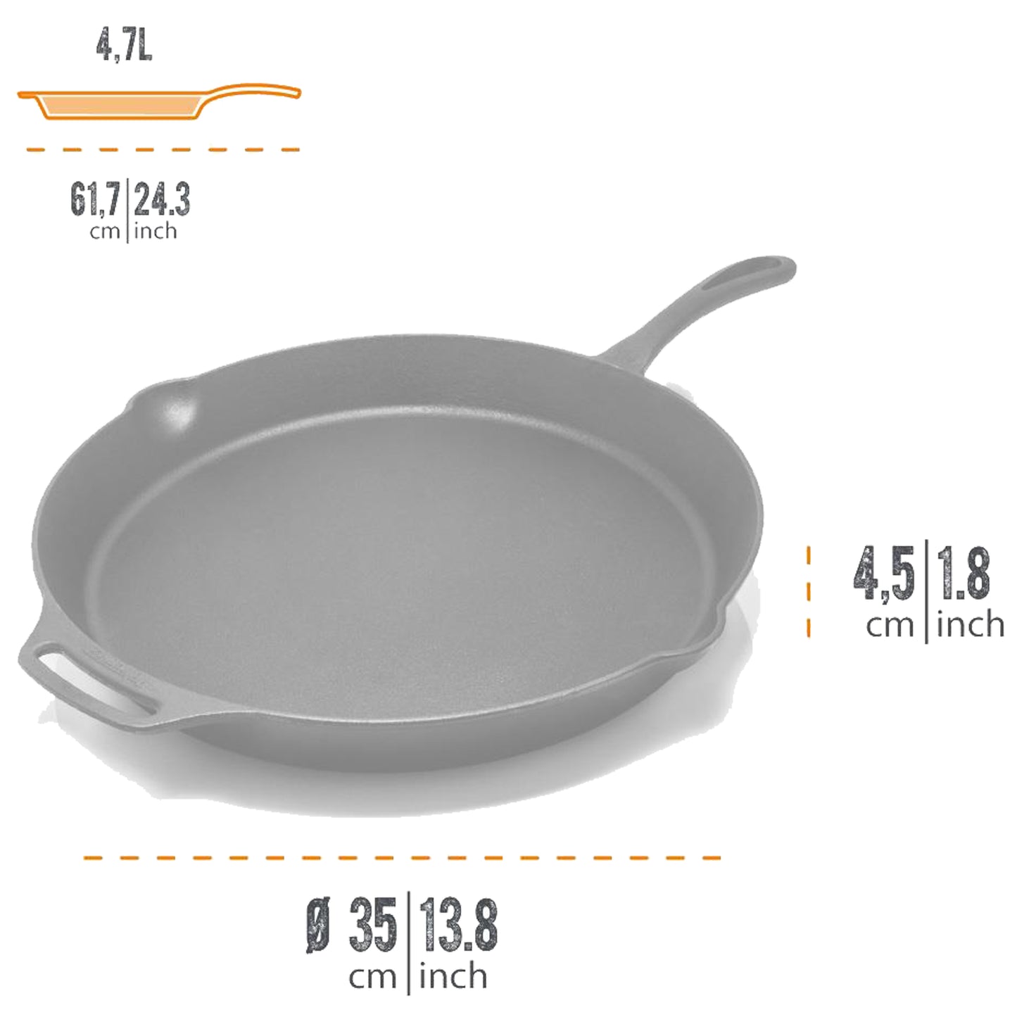 Petromax - Poêle de fonte fp40 avec un manche