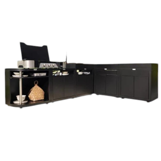 Le Marquier - Meuble cuisson arrondi gauche noir