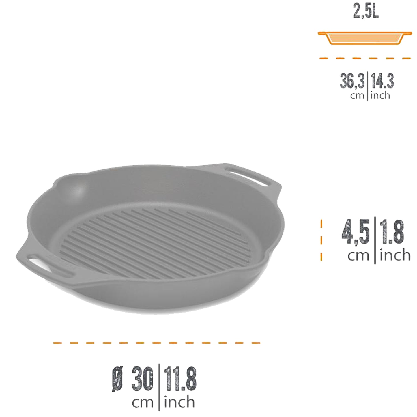 Petromax - Poêle de fonte à griller GP30H avec anses