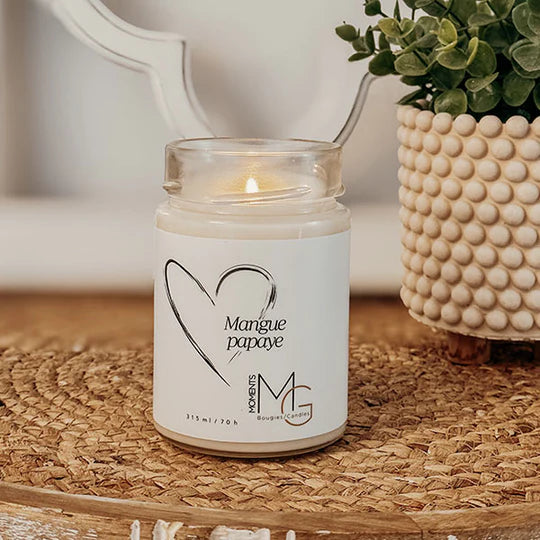 P'tites bougies Création - Bougie à la cire de soya - Mangue, papaye