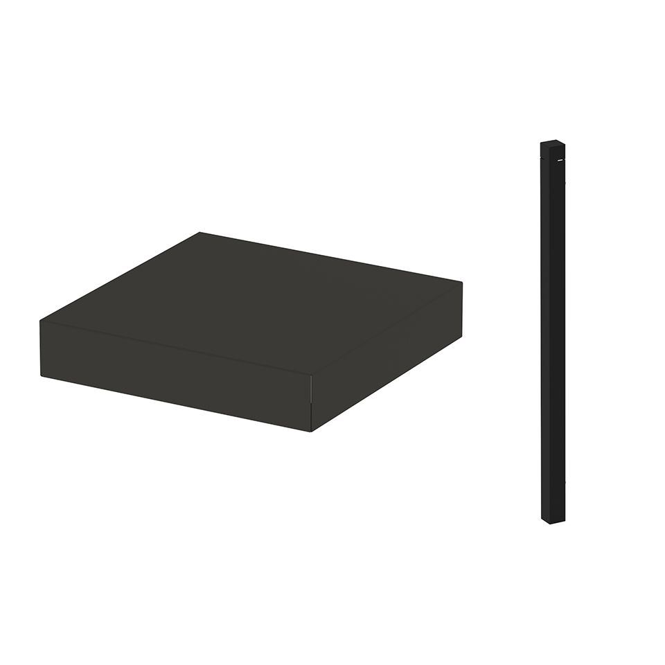 Eno - Plateau + cornière d'angle Modulo 35 cm Noir