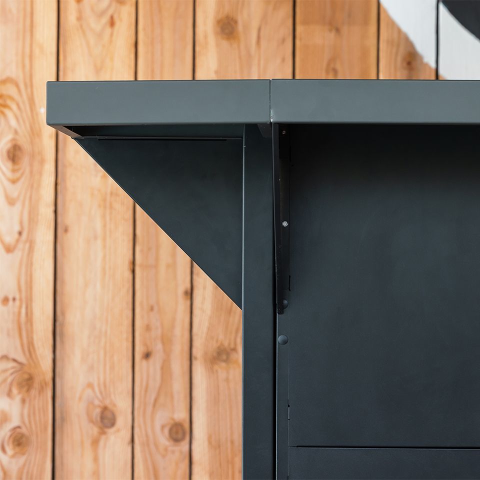 Eno - Plateau + cornière d'angle Modulo 35 cm Noir