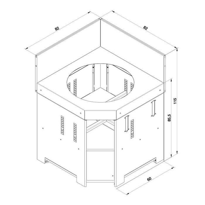 Eno - MODULO d'angle pour Kamado M et L Gris Cargo