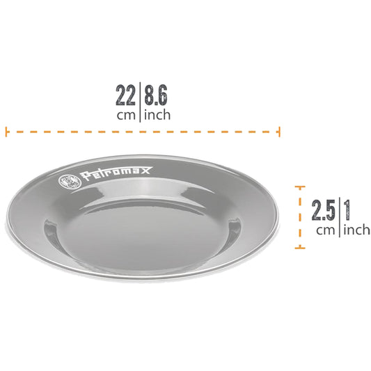 Petromax - Assiettes en émail noir (ensemble de 2)