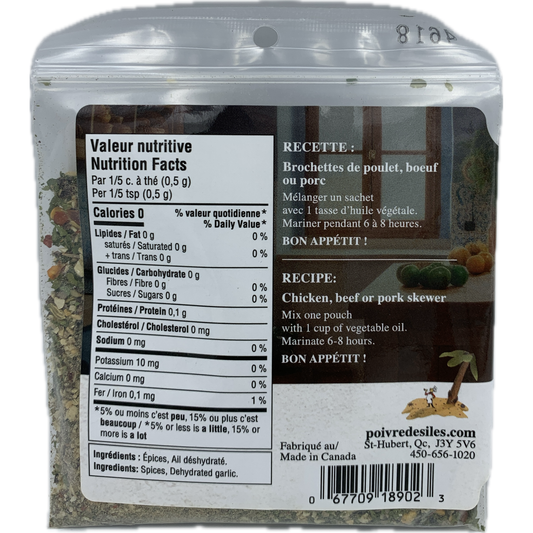 Poivre des Îles - Assaisonnement à marinade Souvlaki