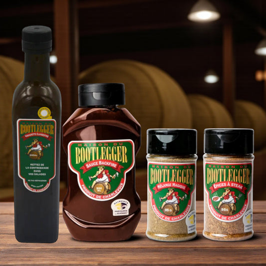 Quatuor Bootlegger – Sauce, Vinaigrette & 2 Épices Signature
