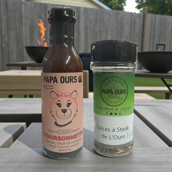 Duo Papa Ours – Épices à steak & Sauce L’Oursonnette | BBQ et saveurs artisanales