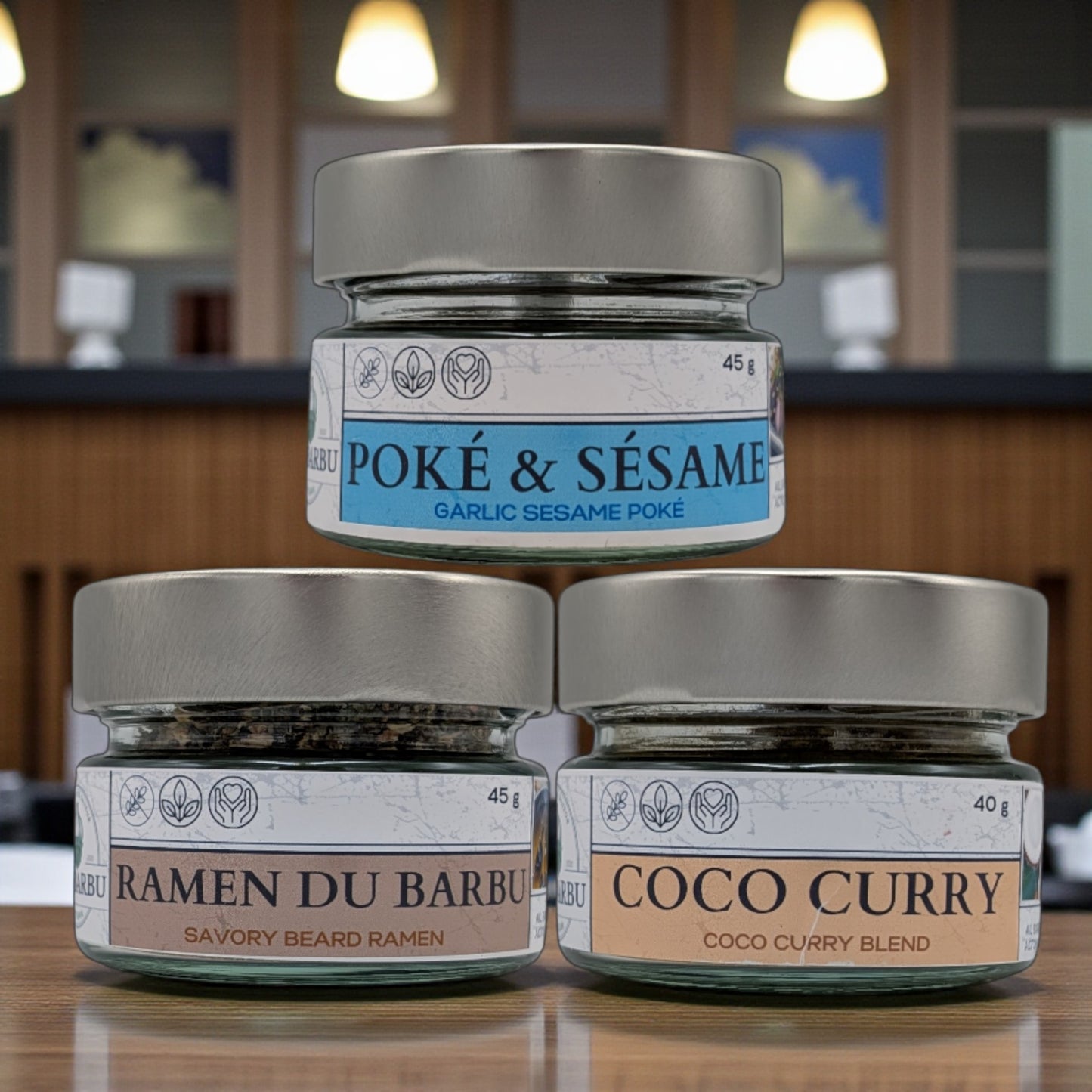 Trio Cadeau Ail Barbu — Coco Curry, Poke Sésame & Ramen