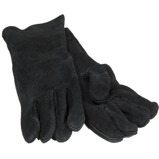 Grillpro - Gants de barbecue en cuir noir