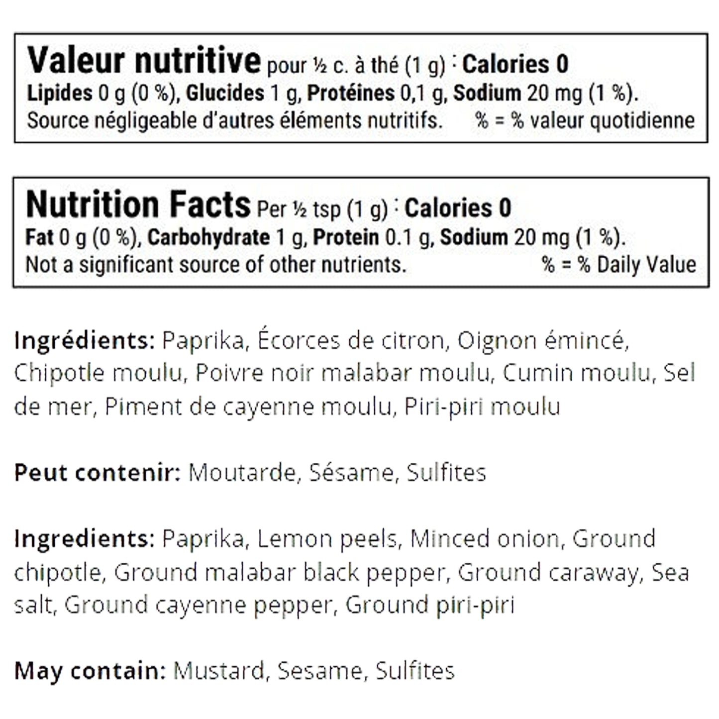 Les Mélangés - Mélange d'épices PIRI-PIRI - Je te fais griller d'envie