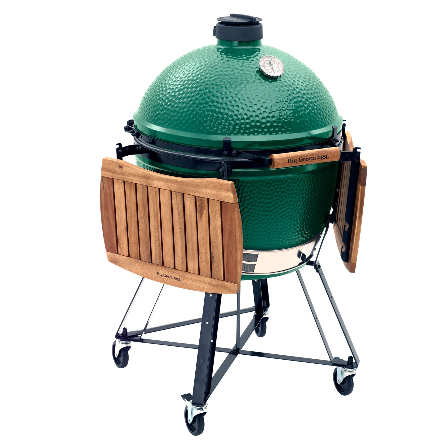 Big Green Egg - Barbecue au charbon de bois avec nid & tablettes en bois Extra-Large