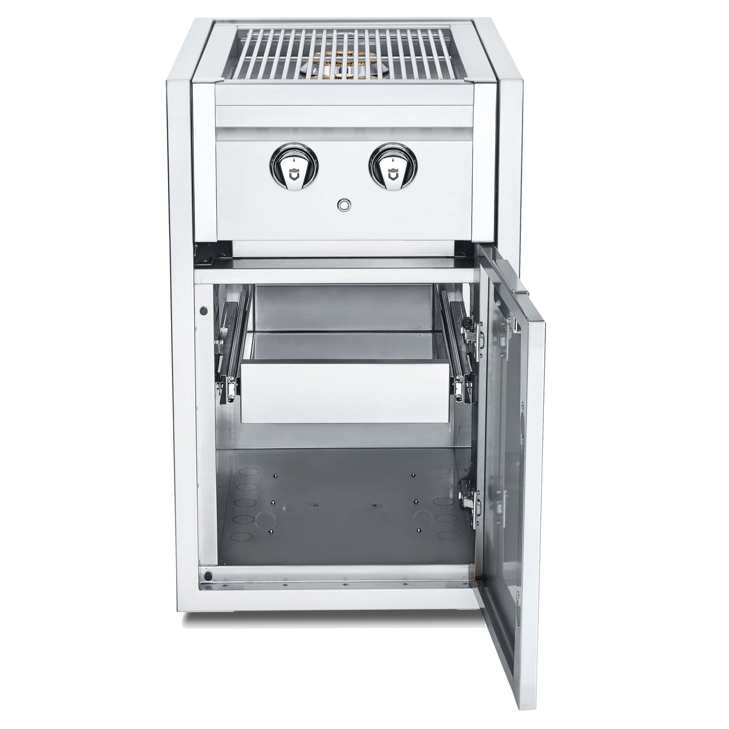 Crown Verity - Brûleur latéral Infinite encastrable avec meuble et lumière au gaz naturel