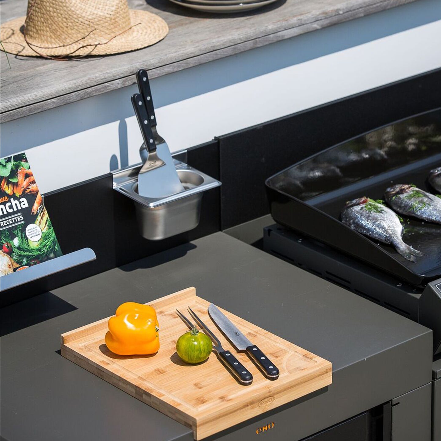 Eno - Crédence arrière noire 60 cm pour desserte FELIX