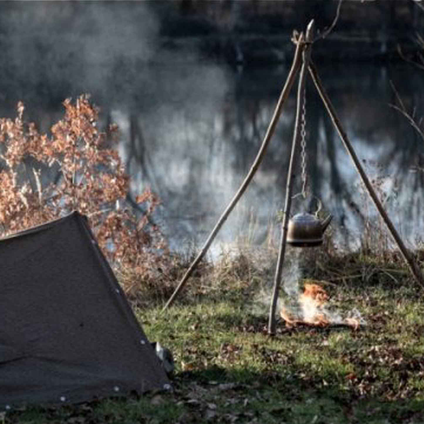 Petromax - Plaque d’arrimage en métal pour trépied (kit avec crochet et chaîne)