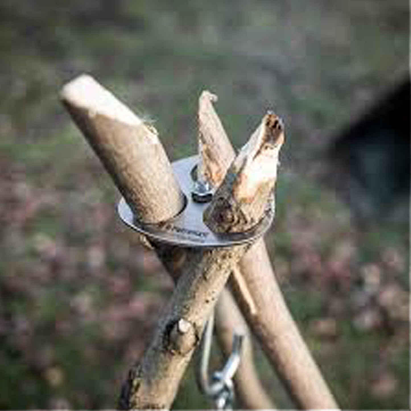 Petromax - Plaque d’arrimage en métal pour trépied (kit avec crochet et chaîne)