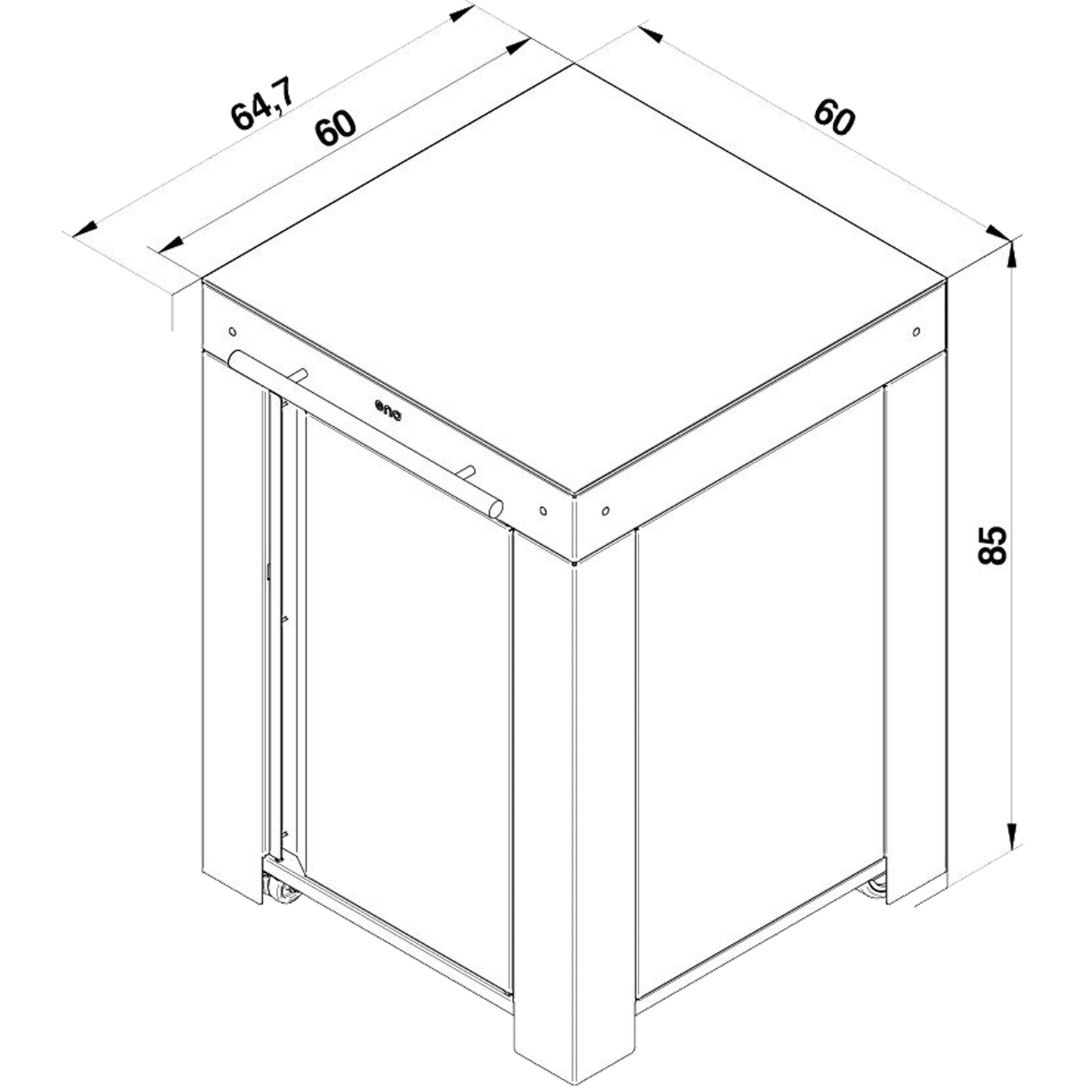 Eno - Desserte FELIX en acier galvanisé thermolaqué gris cargo et noir
