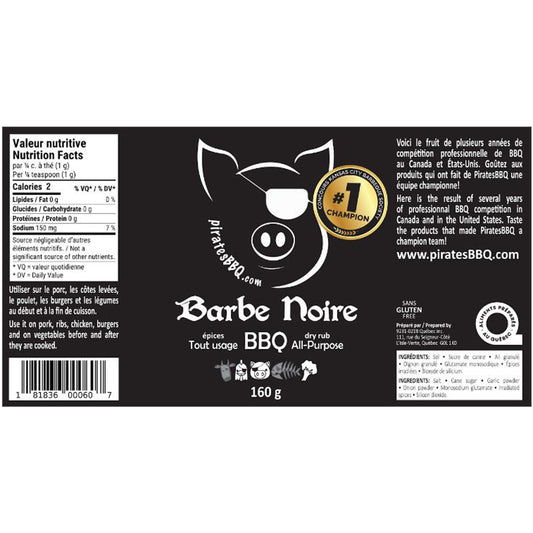 PiratesBBQ - Épices tout usage - Barbe Noire