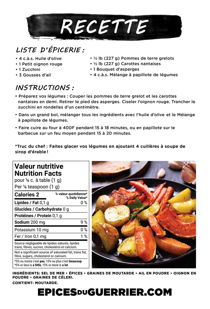 Épices du Guerrier - Mélange papillote de légumes