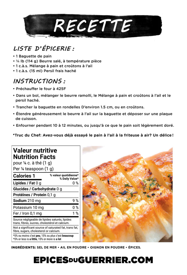 Épices du Guerrier - Mélange pain et croûton à l'ail