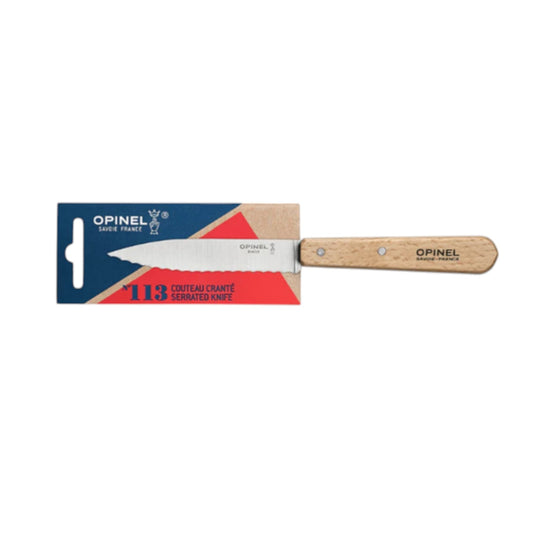 Opinel - No 113 Couteau d'office cranté (hêtre)