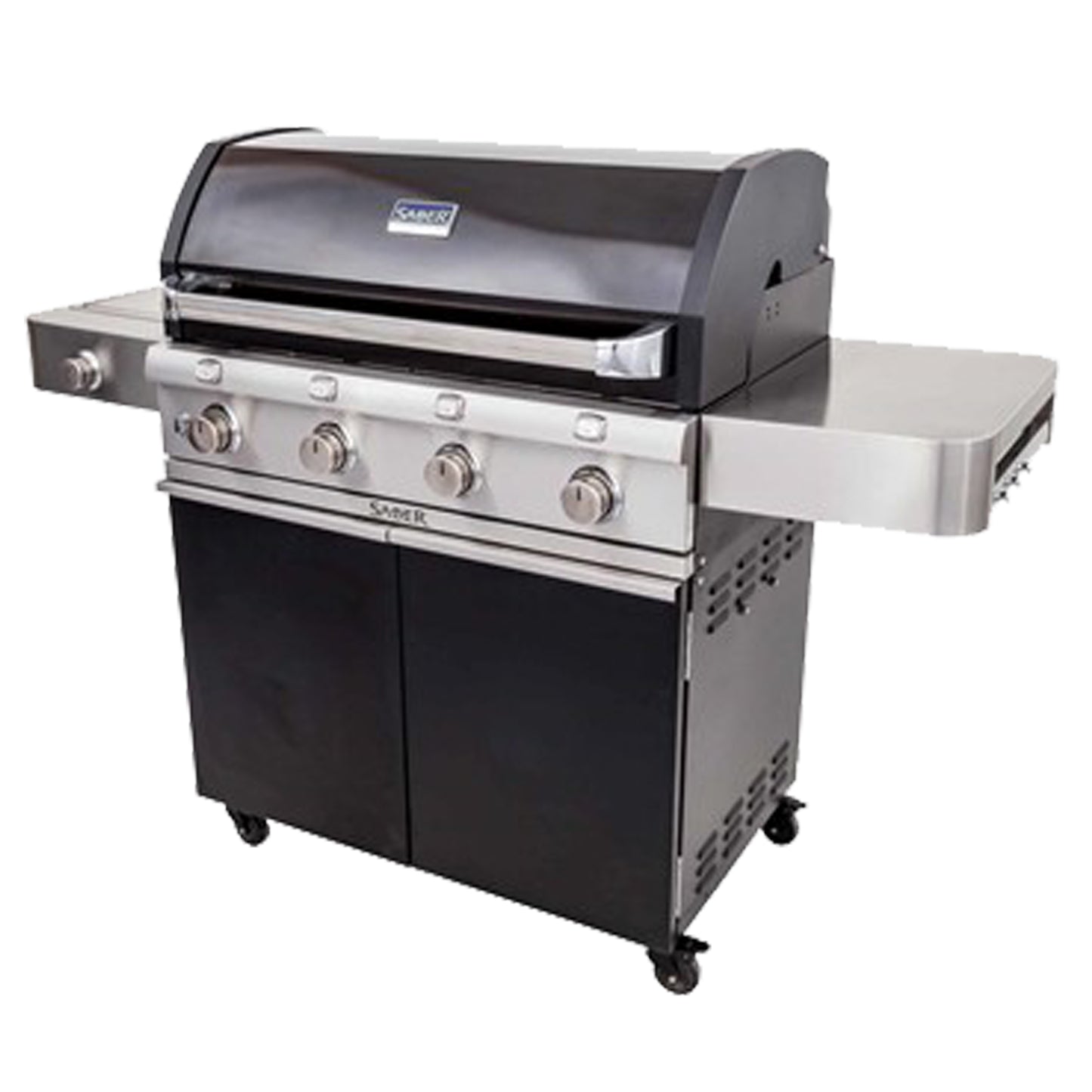 BBQ Saber Deluxe noir 4 brûleurs — Kit complet 7 pièces