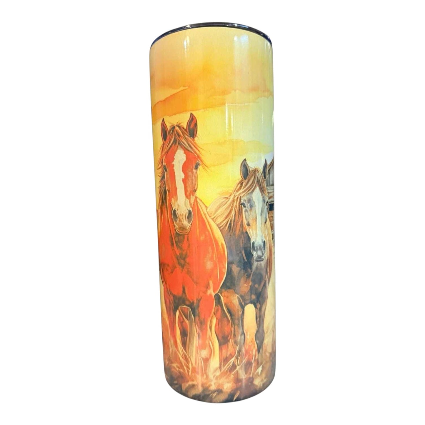 Inspiration Western - Tasse isotherme - Édition chevaux coucher de soleil