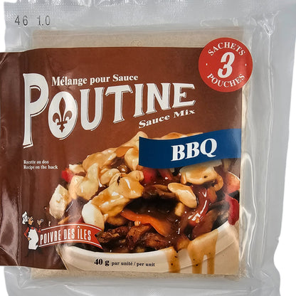 Mélange sauce à poutine BBQ Poivre des Îles – sachet de 3 portions, épice québécoise