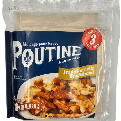 Mélange sauce à poutine traditionnelle Poivre des Îles – sachet de 3 portions, épice québécoise