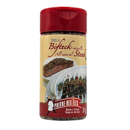 Assaisonnement pour bifteck steak Poivre des Îles 28g – épice québécoise pour grillades et BBQ