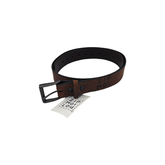 Zipmoilou - Ceinture de cuir véritable Brun 38"