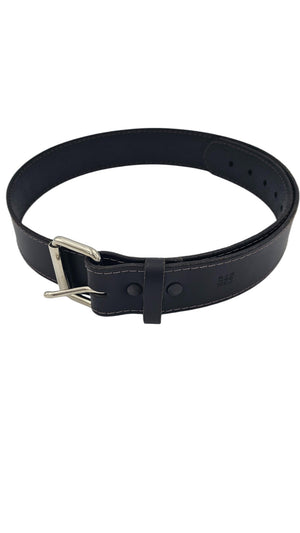 Zipmoilou - Ceinture de cuir véritable noir 34"