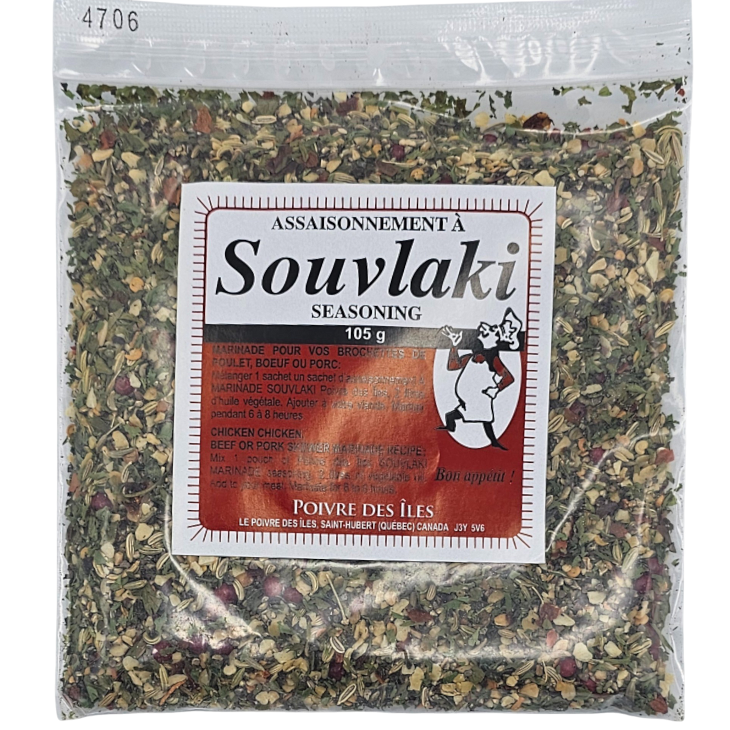 Poivre des Îles - Assaisonnement à marinade Souvlaki en sachet