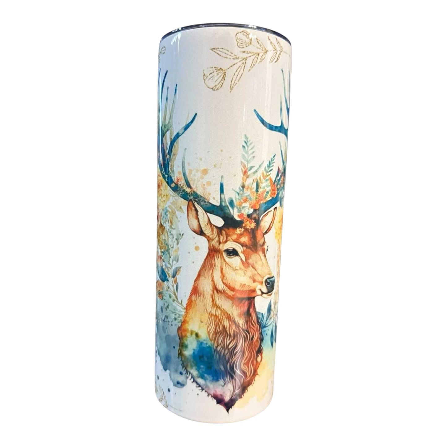Inspiration Western - Tasse isotherme - Édition Cerf aquarelle Floral