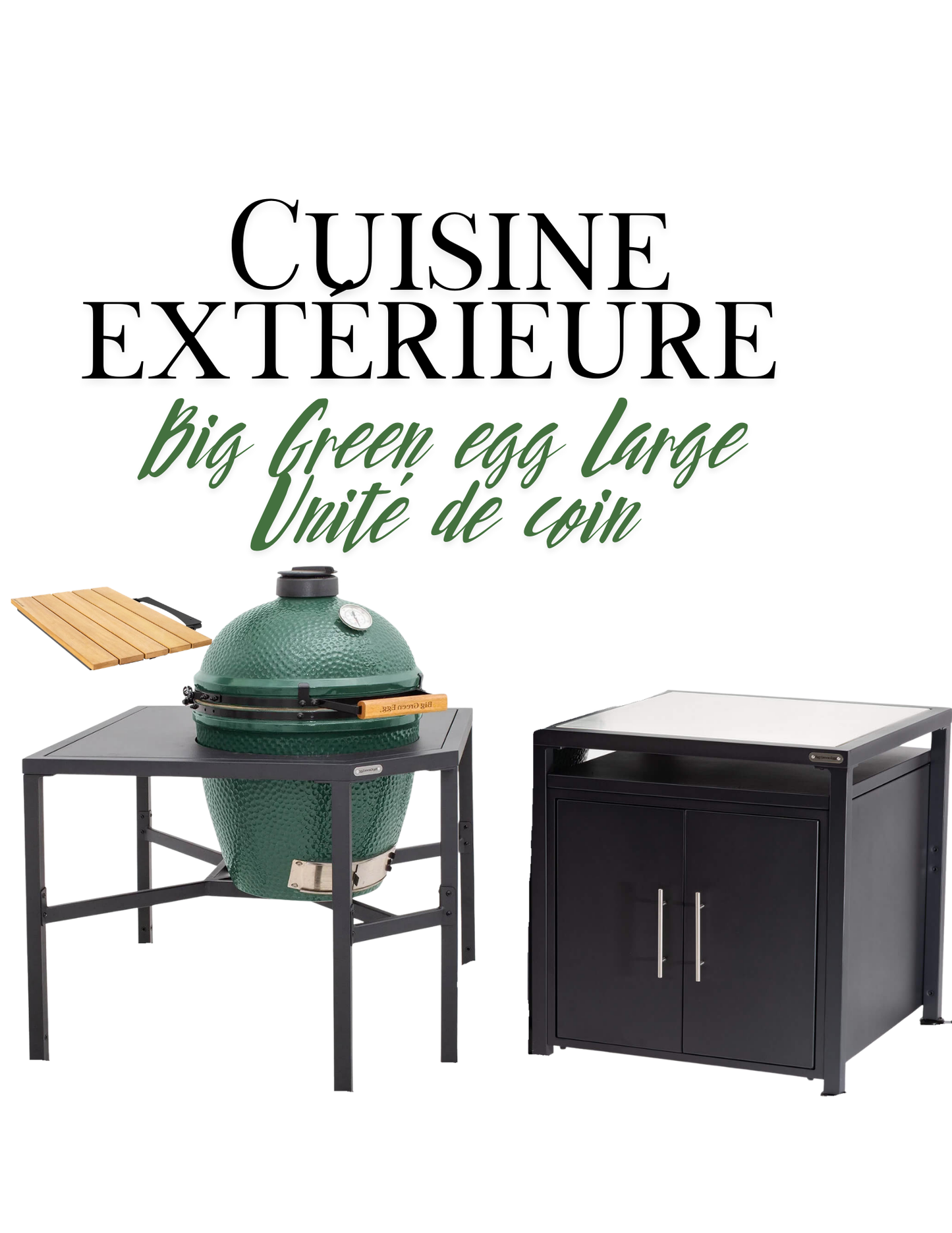 Ensemble Big Green Egg - Cuisine extérieure de coin Large