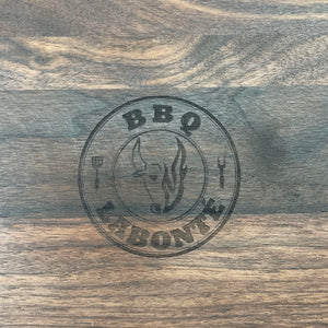 Canam - Planche à découper en bois de noyer grande logo BBQ Labonté