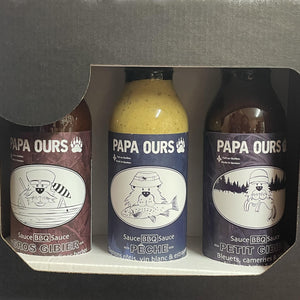 Papa Ours - Boîte cadeau - Coffret dégustation sauces BBQ - Chasse & Pêche