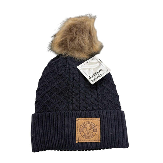 Inspiration Western - Tuque femme doublure santinée - Noire