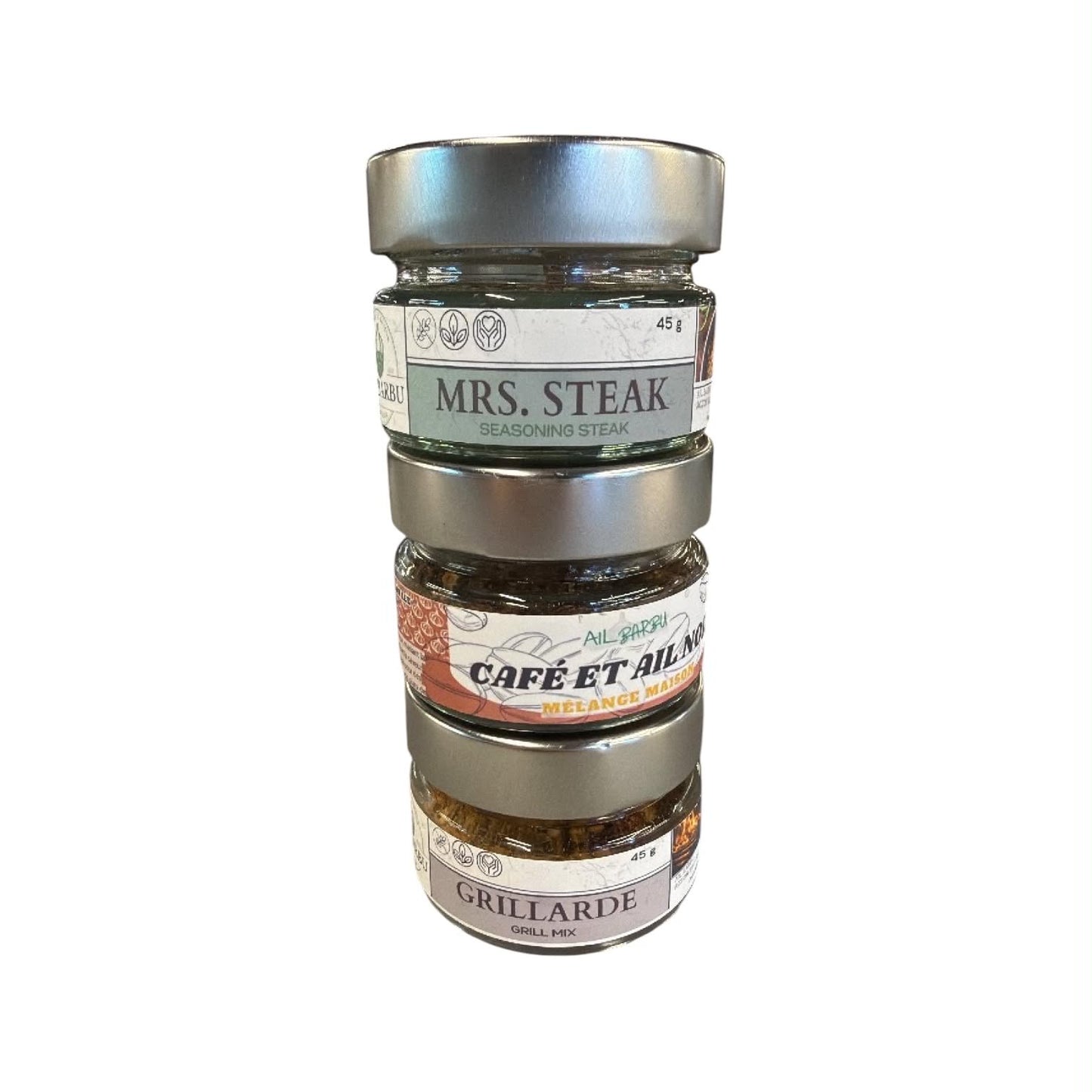 Coffret ail barbu # 1 - Café et ail noir, Grillade & Mr. Steak