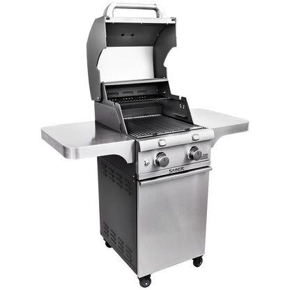 Saber - Barbecue au propane - Deluxe en acier inoxydable et fonte 2 brûleurs