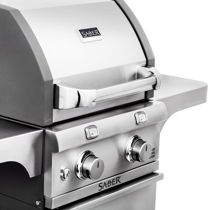 Saber - Barbecue au propane - Deluxe en acier inoxydable et fonte 2 brûleurs