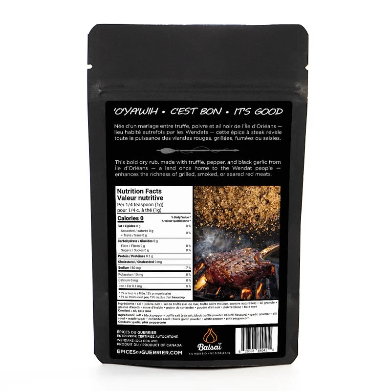 Épices du Guerrier - Épices à steak Truffe et ail noir