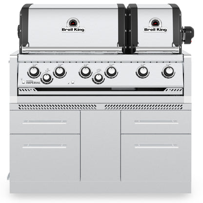 Broil King - Cabinet en acier inoxydable pour barbecue au propane 6 brûleurs