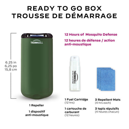 Thermacell - Répulsif pour patio Bouclier anti-moustiques Vert forêt