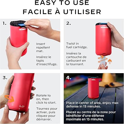 Thermacell - Répulsif pour patio Bouclier anti-moustiques Rouge Fiesta