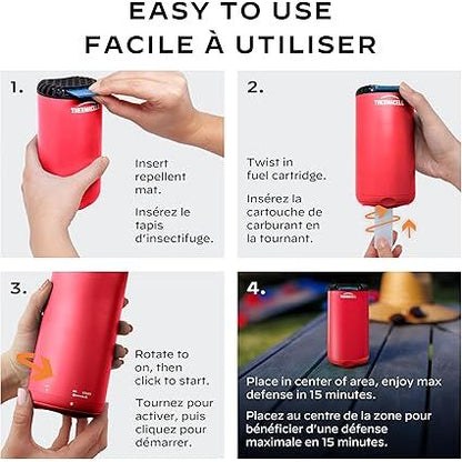 Thermacell - Répulsif pour patio Bouclier anti-moustiques Rouge Fiesta