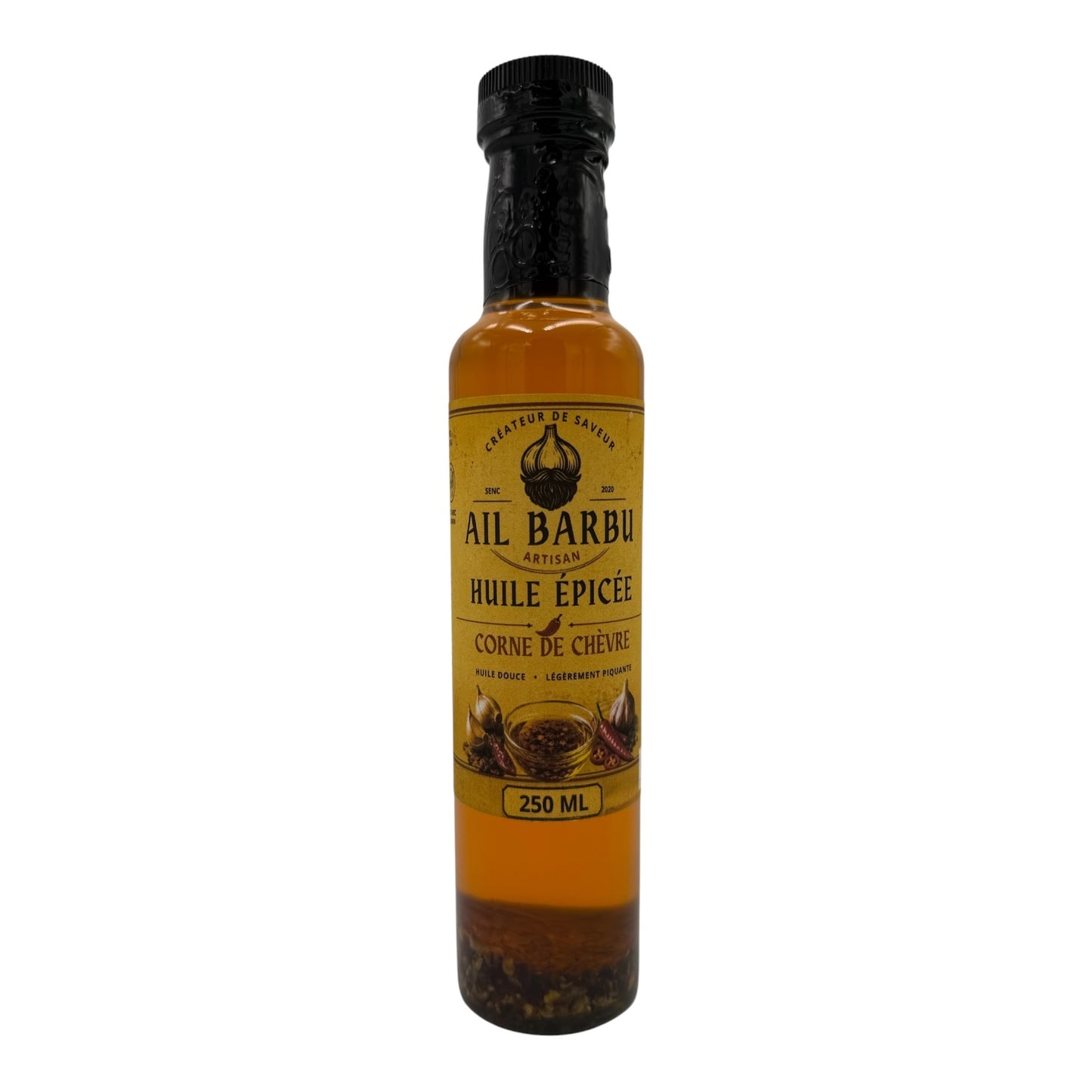 Ail Barbu - Huile épicée douce Corne de chèvre