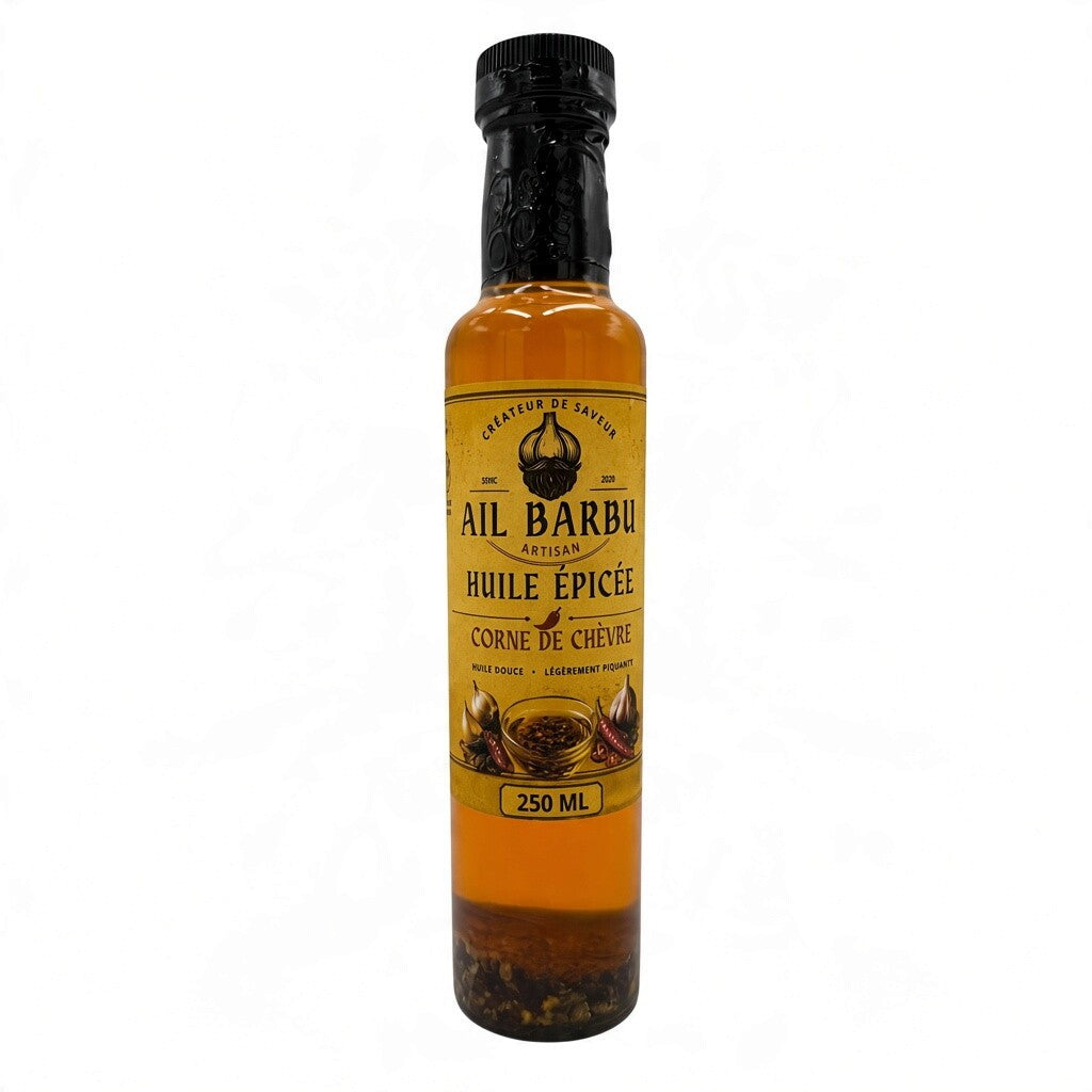 Ail Barbu - Huile épicée douce corne de chèvre 250 ml